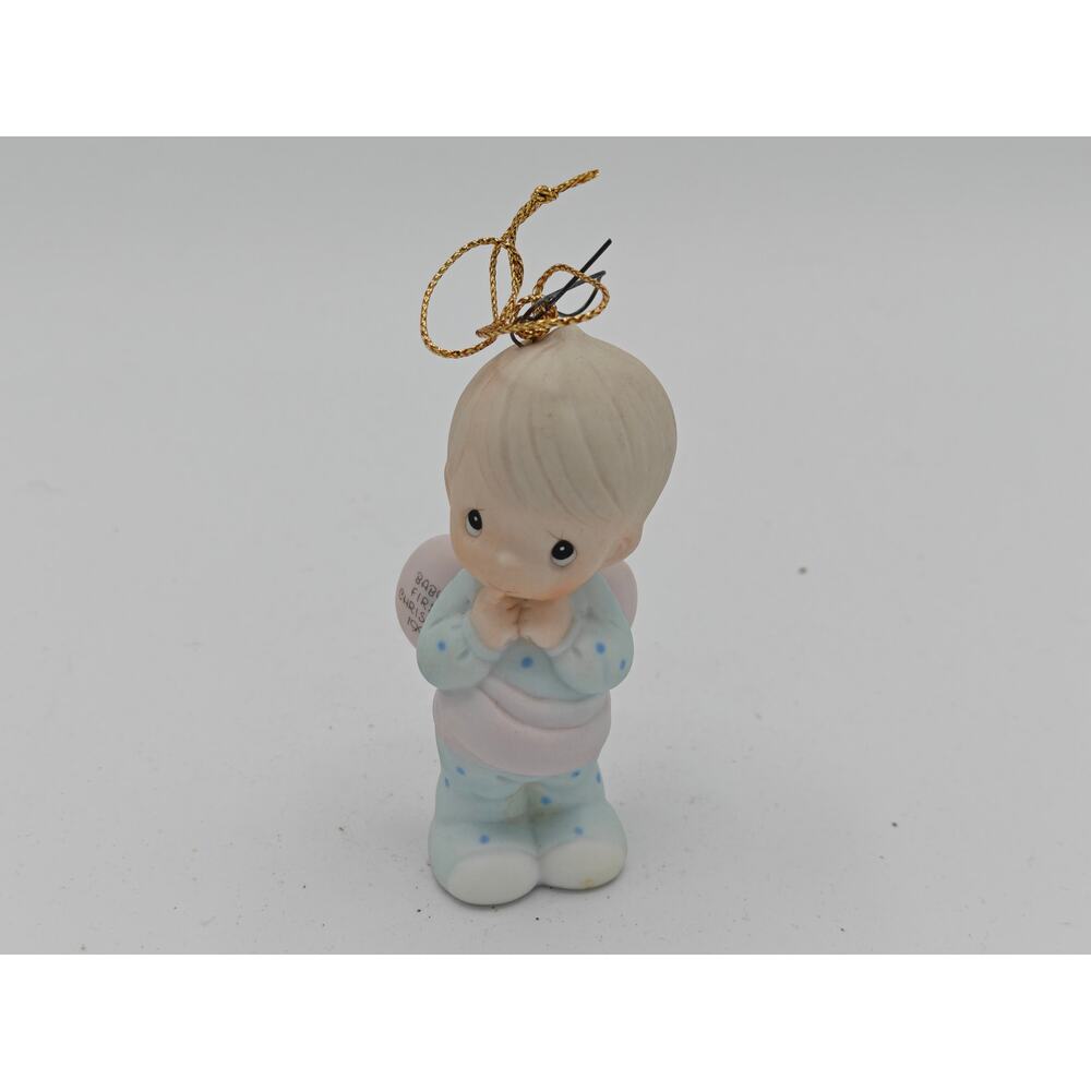 1993 Vintage Precious Moments Baby's First Christmas Ornament Baby Boy 530859